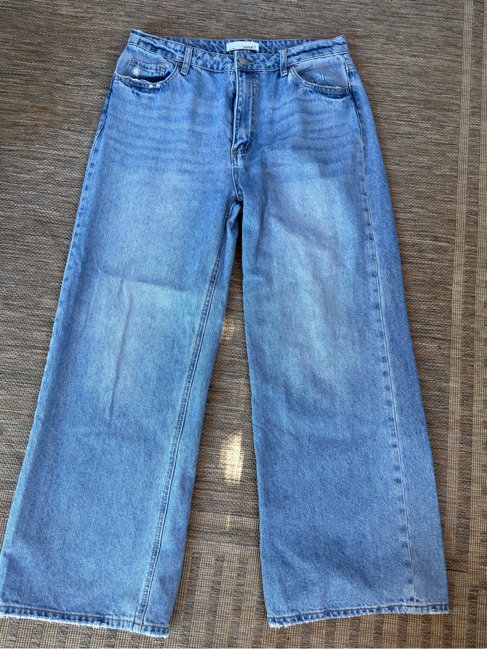 Vervet High Rise Wide Leg Jeans Light Wash Relaxed Denim Jeans